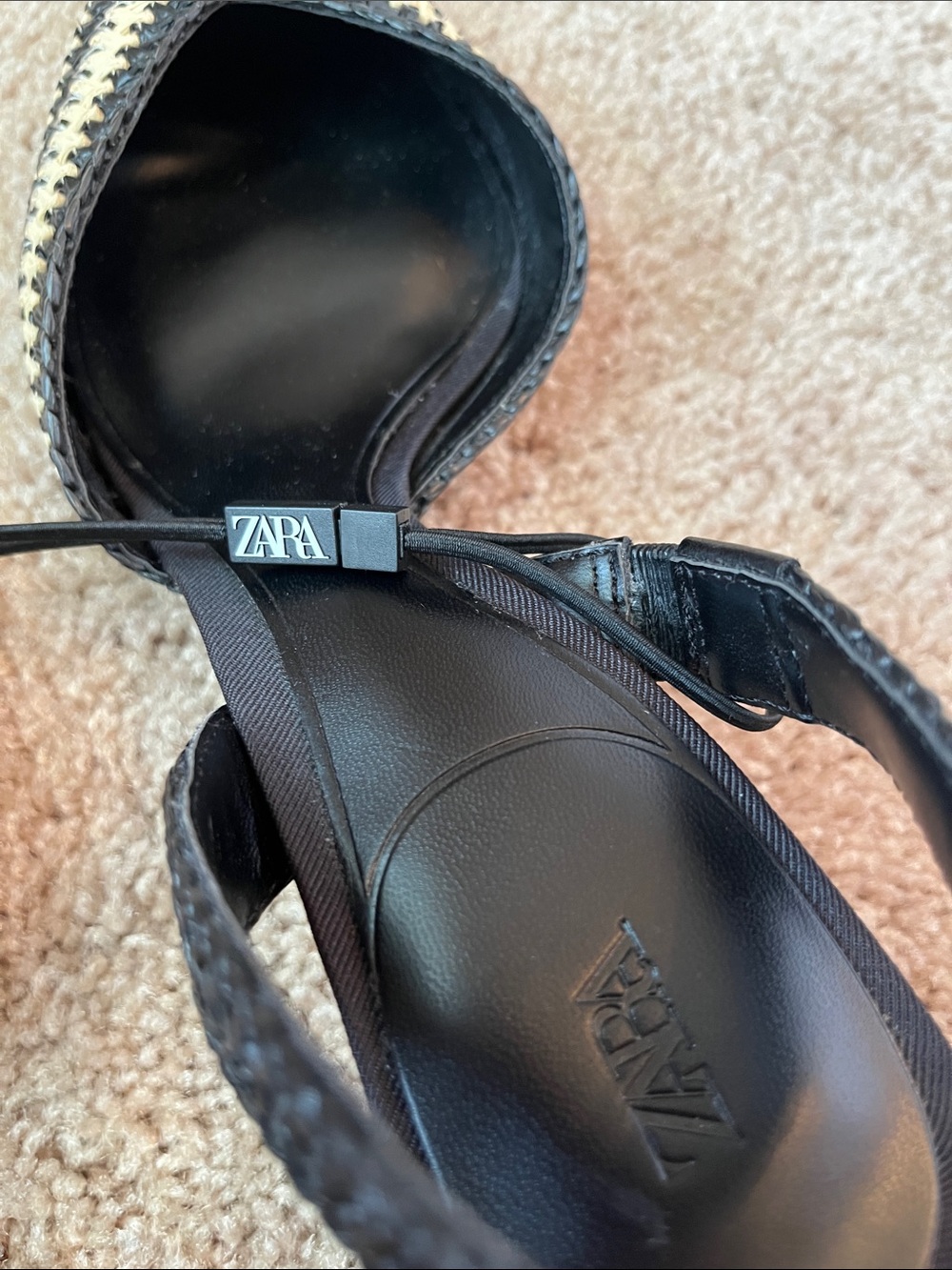 NWT ZARA Woven Slingback Kitten Heels - Picture 10 of 10